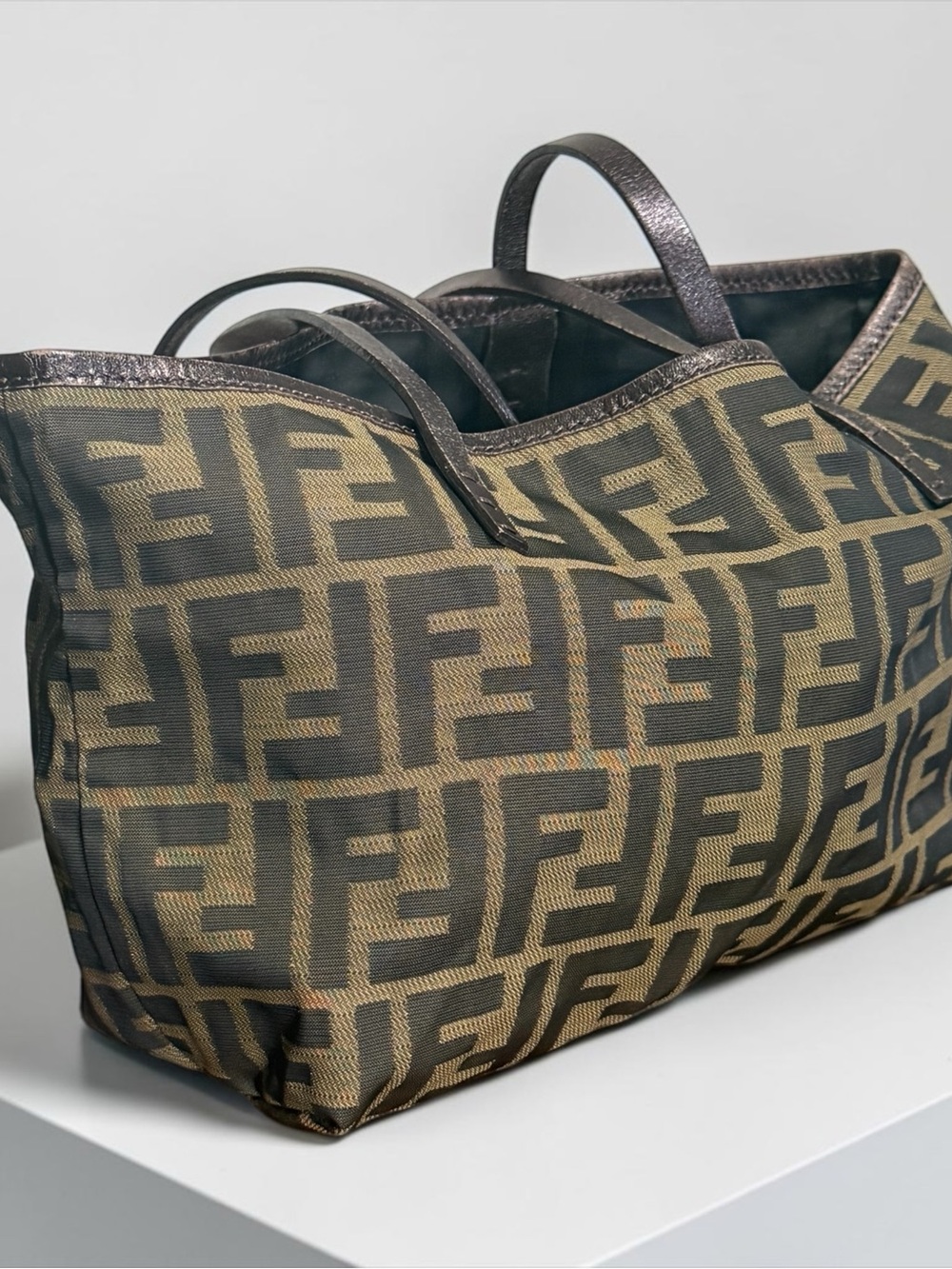 Authenticated Fendi Zucca Jacquard Canvas MINI Tote Bag! COA! - Picture 4 of 16